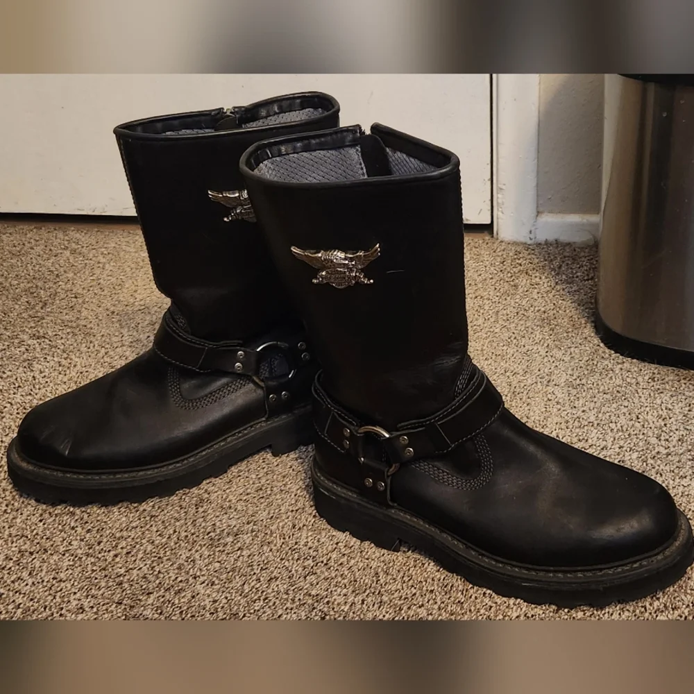 Harley-Davidson Black Leather Riding Boots - Picture 2 of 9